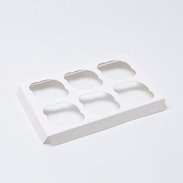 KRAFTPACK Вставка к коробке для 6 капкейков 17х25х10 см, белая (2)