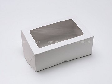 KRAFTPACK Коробка 17х25х10 см (подходит для 6 капкейков), с окном хром-эрзац (2) 
