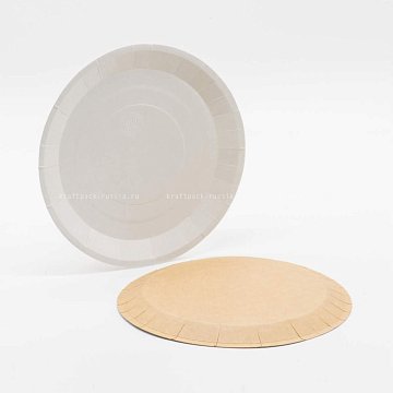 РАСПРОДАЖА Тарелка бумажная 23 см с ламинацией, белая - Eco Plate 230WB (4)