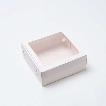 KRAFTPACK Коробка 18х18х7 см, белая с окном (2)