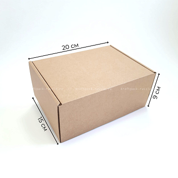 KRAFTPACK Коробка из микрогофрокартона 15х20х9 см, крафт (2)