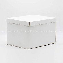  Коробка для торта из микрогофрокартона 30х40х26 см, белая (2)/ под заказ