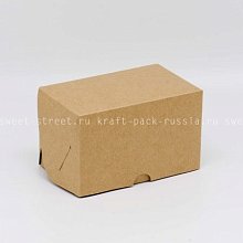 Коробка для 2 капкейков 16х10х10 см со вставкой, крафт (2)