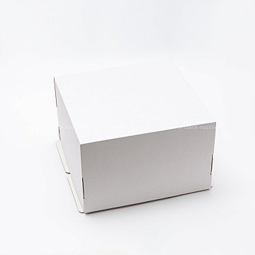 KRAFTPACK Коробка для торта из микрогофрокартона 30х30х19 см, белая (2)