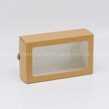 Коробка для 12 макаронс 18х11х5,5 см с окном, крафт - МБ12 (3)