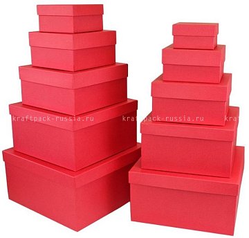 Коробка подарочная 22,3х22,3х12 см, красная (2) 
