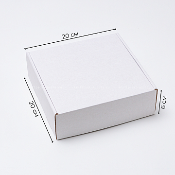 KRAFTPACK Коробка из микрогофрокартона 20х20х6 см, белая (2)
