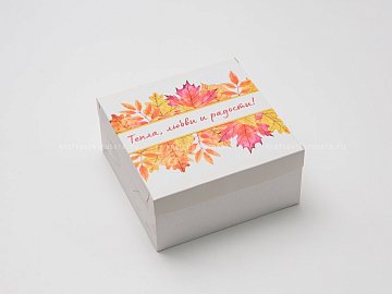 KRAFTPACK Крышка к коробке 21х21 см, Тепла, любви и радости Осень (2)