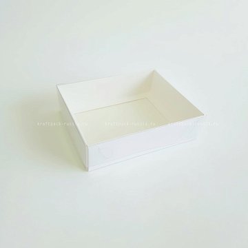 KRAFTPACK Коробка 15х12х4 см с прозрачной крышкой, белая (2)