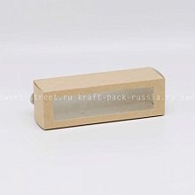 Коробка для 6 макаронс 18х5,5х5,5 см с окном, крафт - МВ 6 (5)