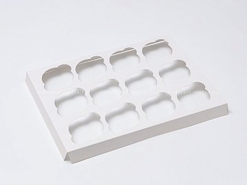 KRAFTPACK Вставка к коробке для 12 капкейков 33х25х10 см, белая (2)