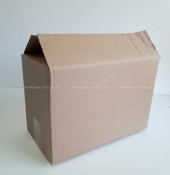 Коробка 4-х клапанная из гофрокартона 30х16х21 см, крафт (2)