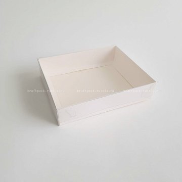KRAFTPACK Коробка 18х15х4 см с прозрачной крышкой, белая (2)